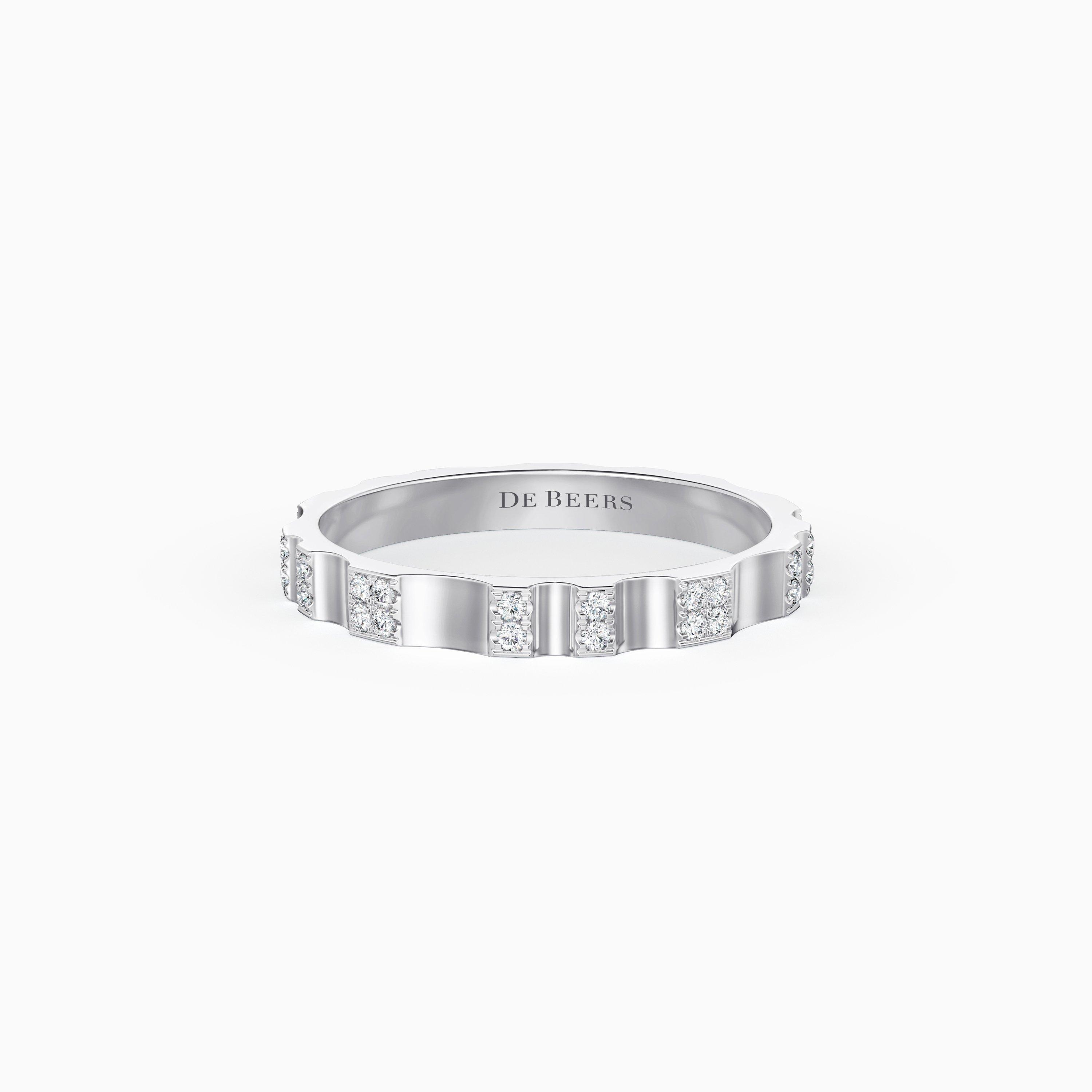 De Beers RVL Pavé Band in White Gold, image 1