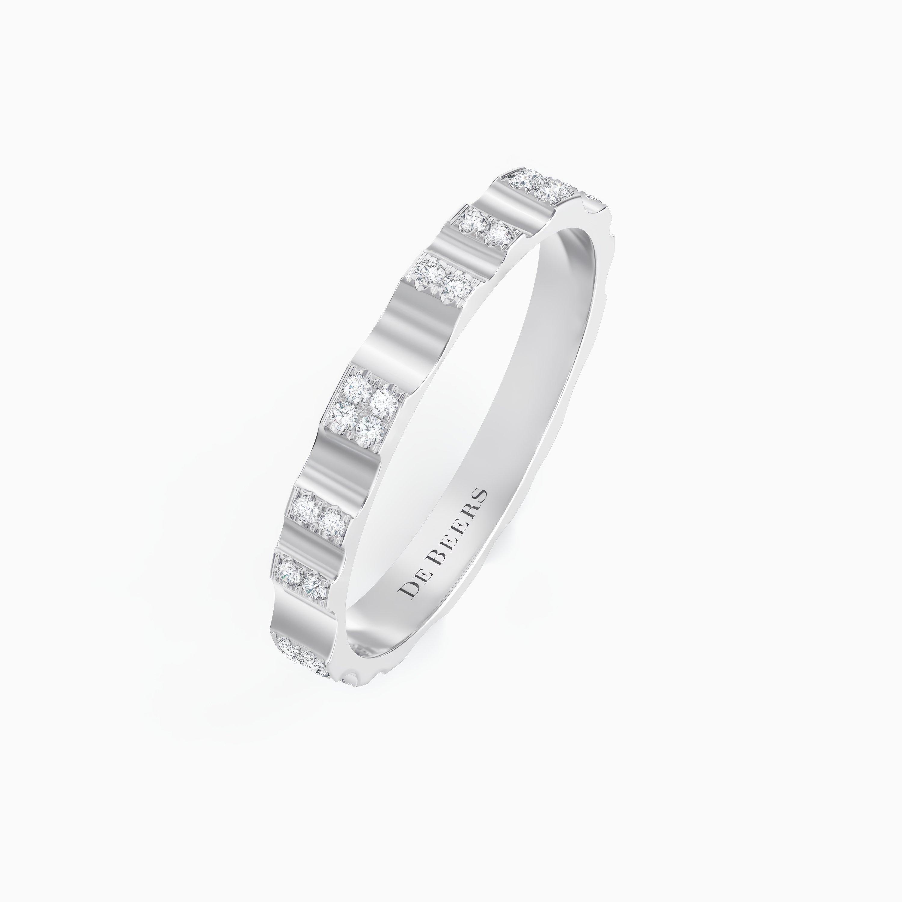 De Beers RVL Pavé Band in White Gold, image 2