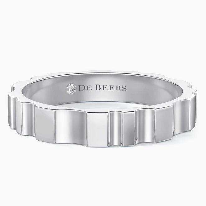 DE BEERS RVL BAND RING IN WHITE GOLD, image 1