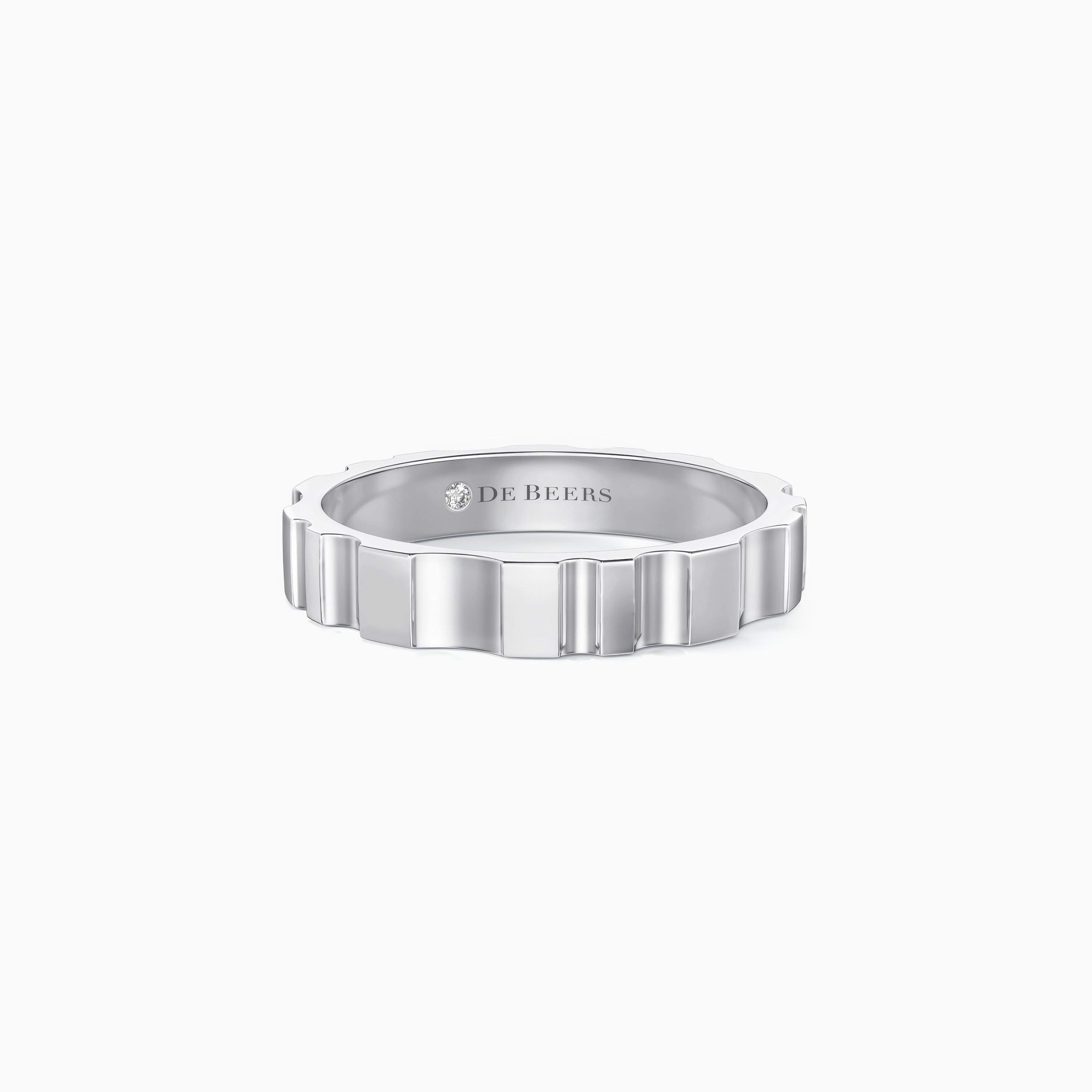 De Beers RVL Band Ring in White Gold 3.6mm De Beers RVL Band Ring in White Gold 3.6mm, image 1