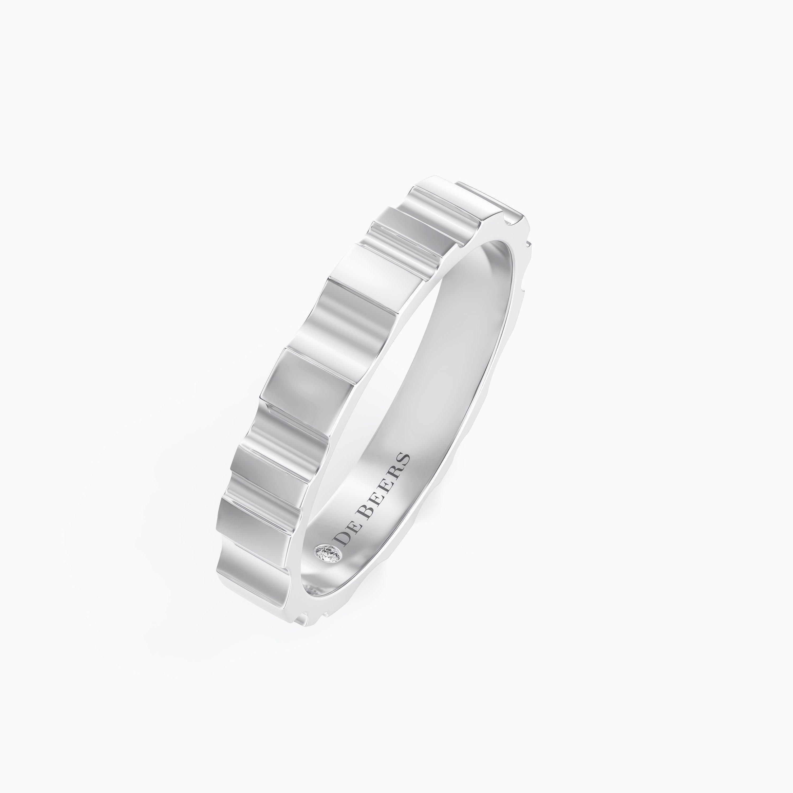 De Beers RVL Band Ring in White Gold, image 2