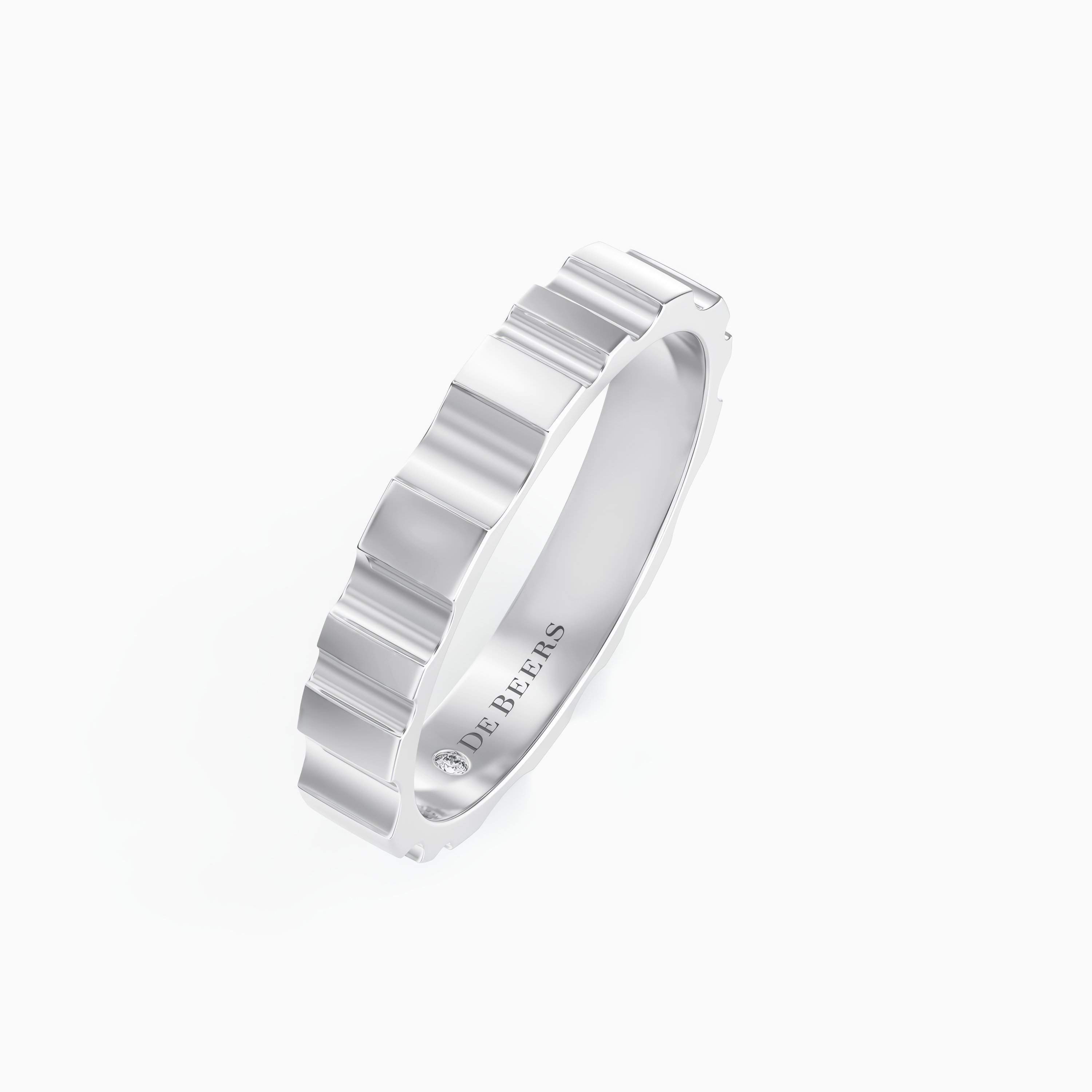De Beers RVL Band Ring in White Gold 3.6mm De Beers RVL Band Ring in White Gold 3.6mm, image 2