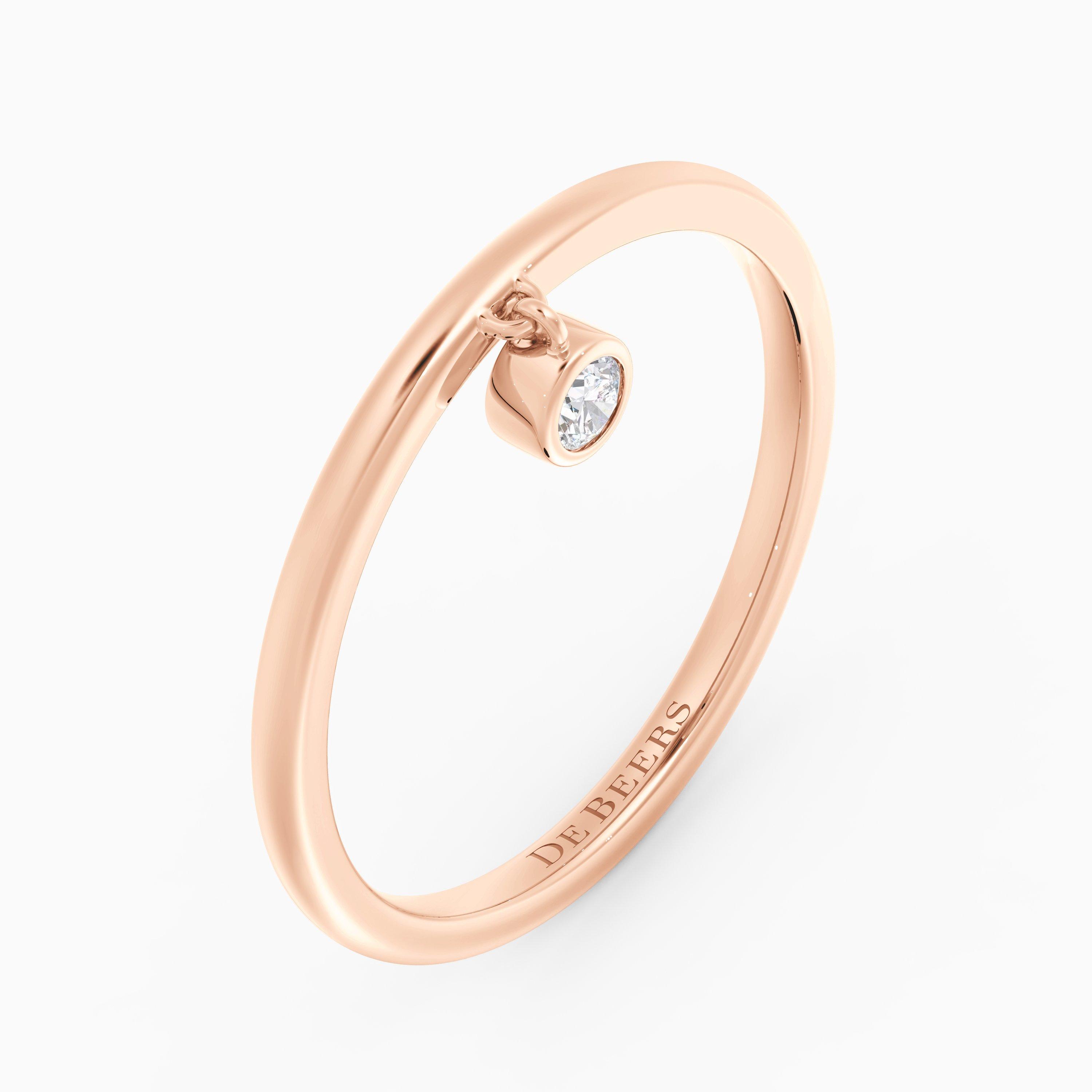 Bague Clea one diamond en or rose, image 2
