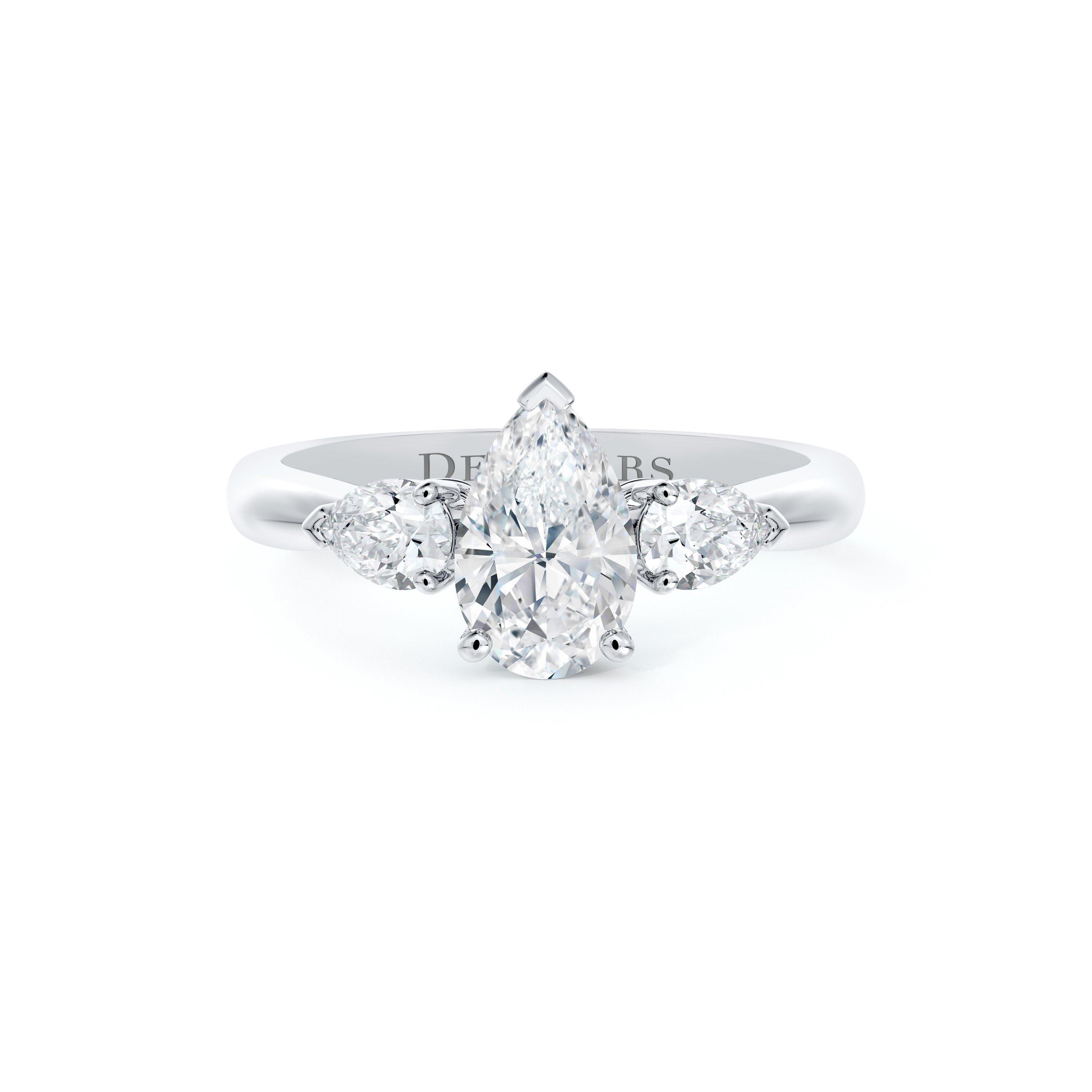 DB Classic Pear-Shaped Centre with Pear-Shaped Side Stones Diamond Ring