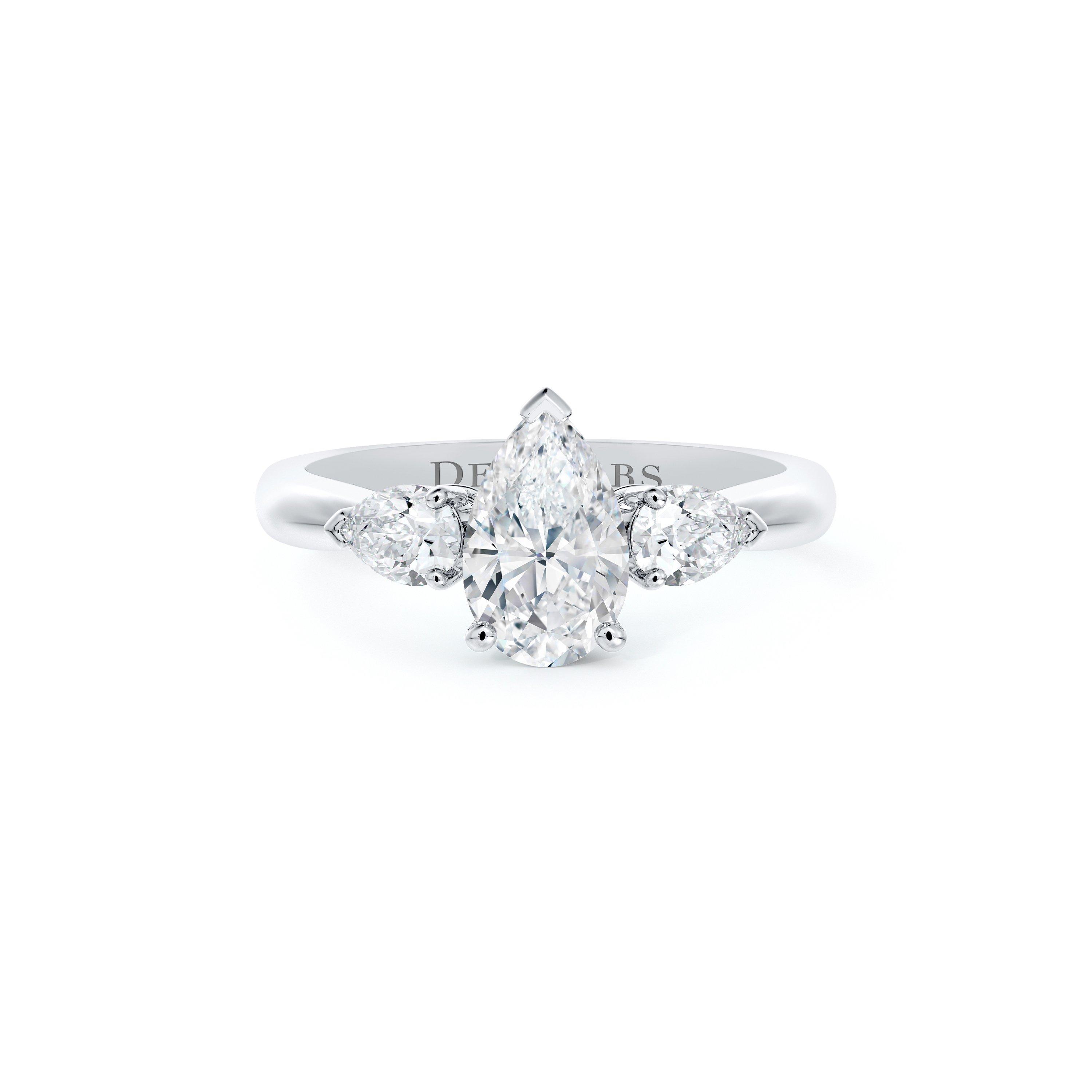 Aura round brilliant diamond ring in platinum