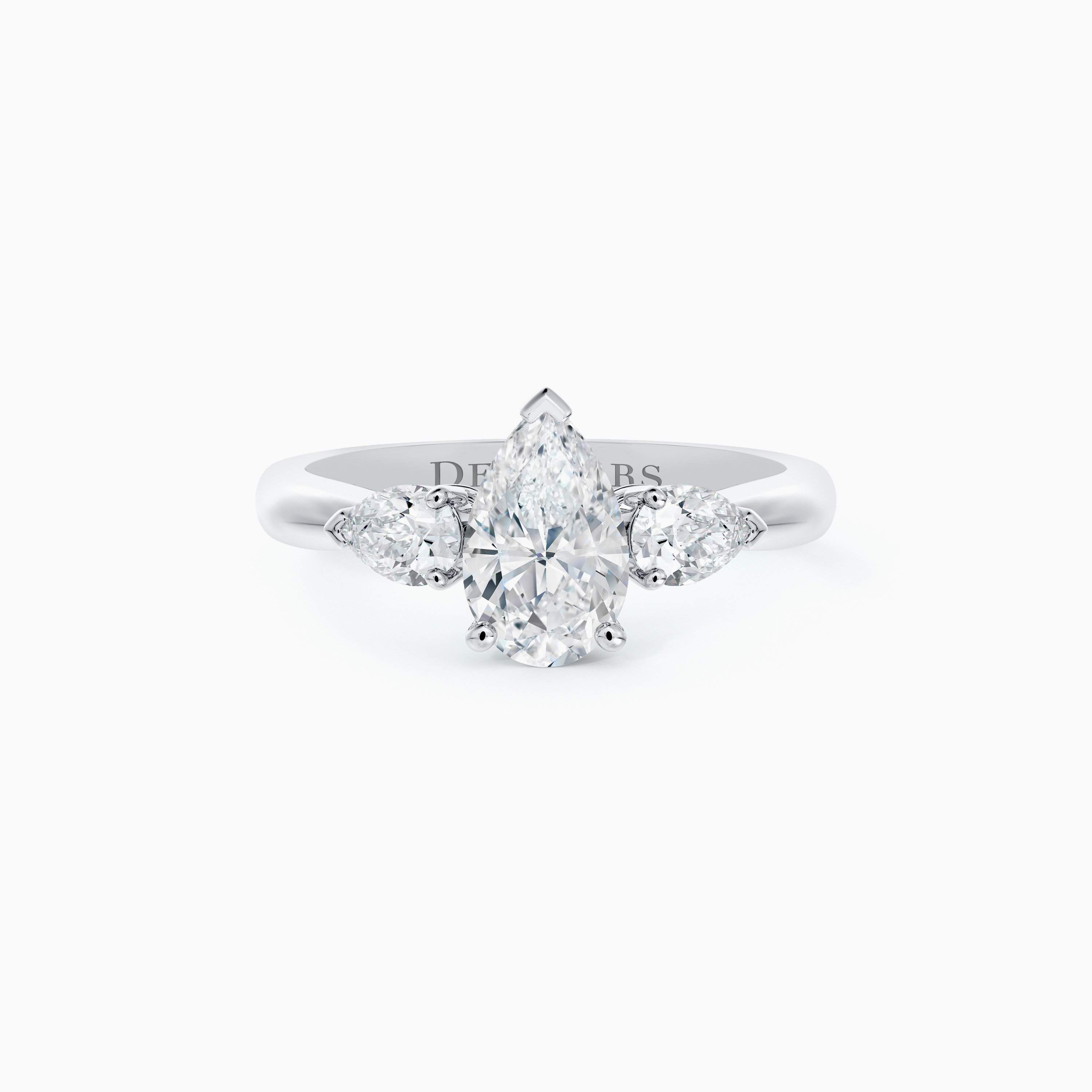 DB Classic Pear with Pear Side Stones Diamond Ring DB Classic Pear with Pear Side Stones Diamond Ring, image 1