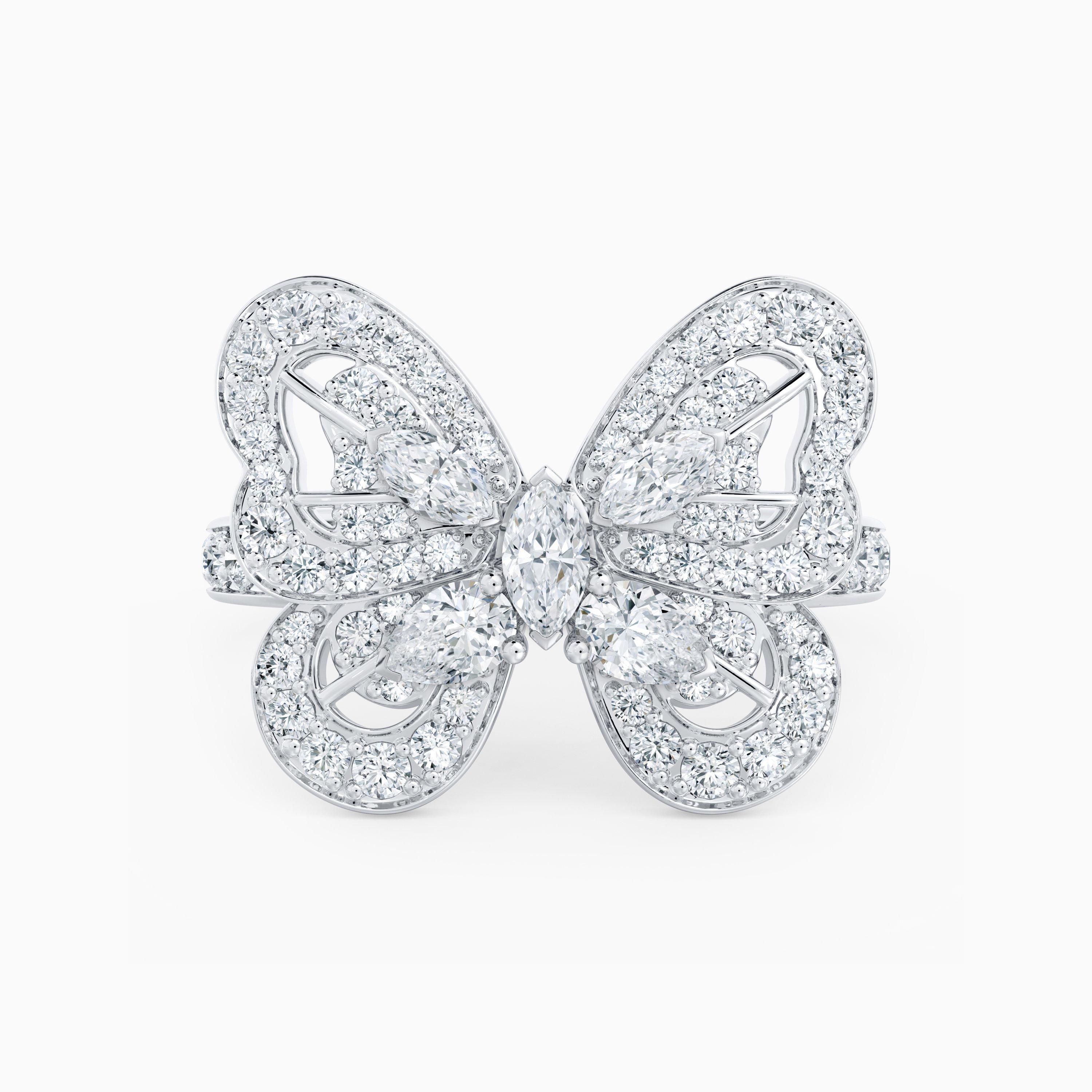 Portraits of Nature Butterfly Ring in White Gold, image 1