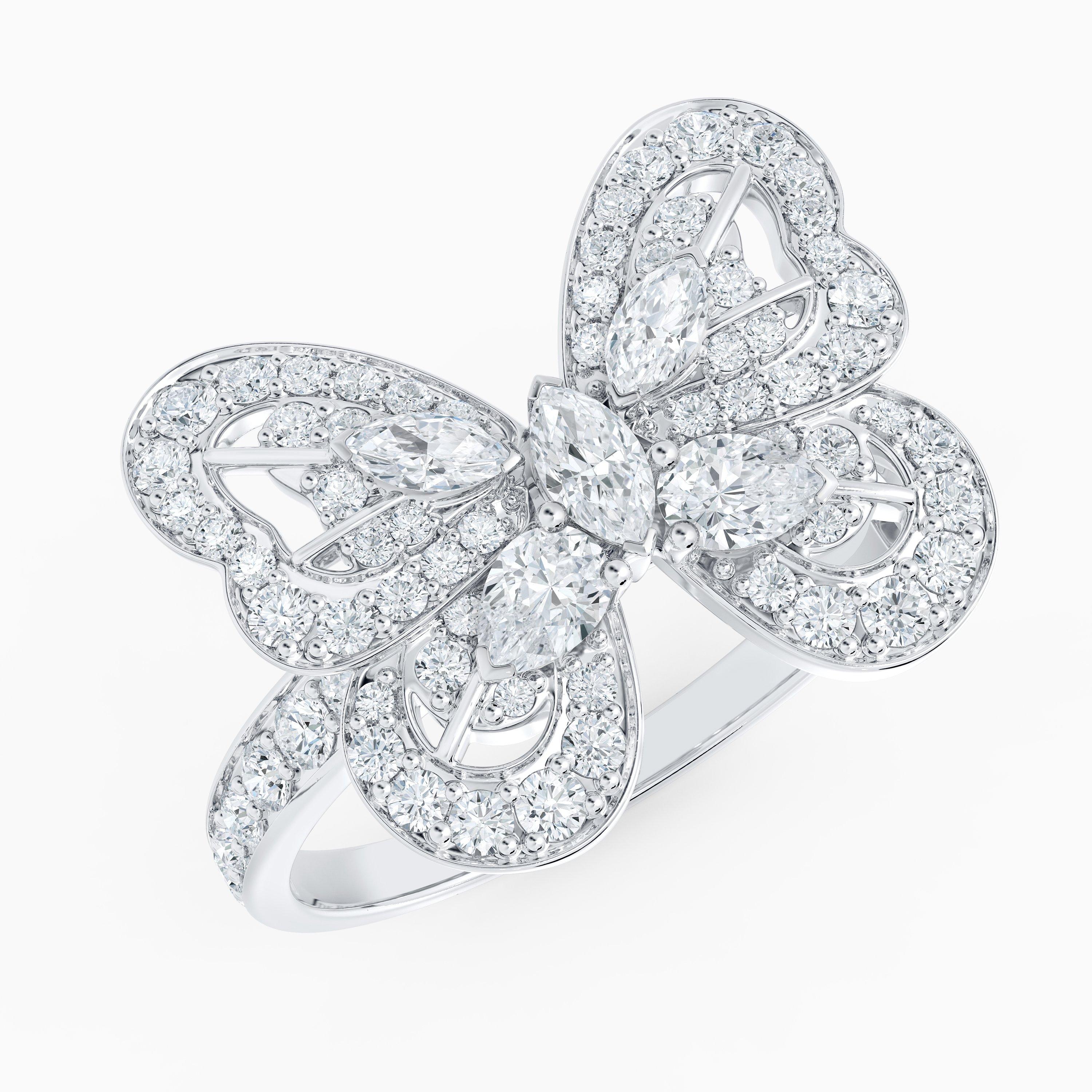 Portraits of Nature Butterfly Ring in White Gold, image 2