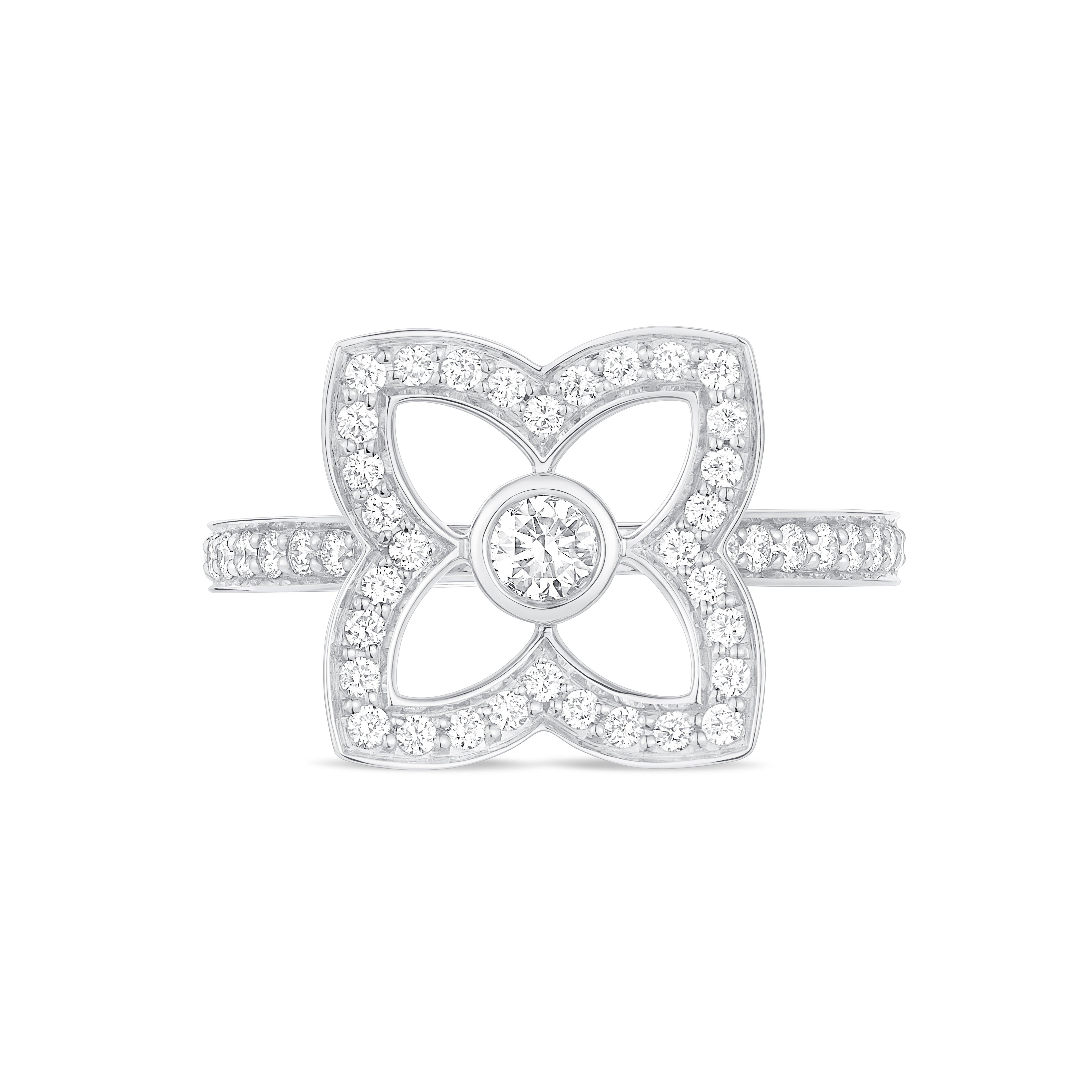 Lotus by DE BEERS 莲花白金钻石戒指, image 1