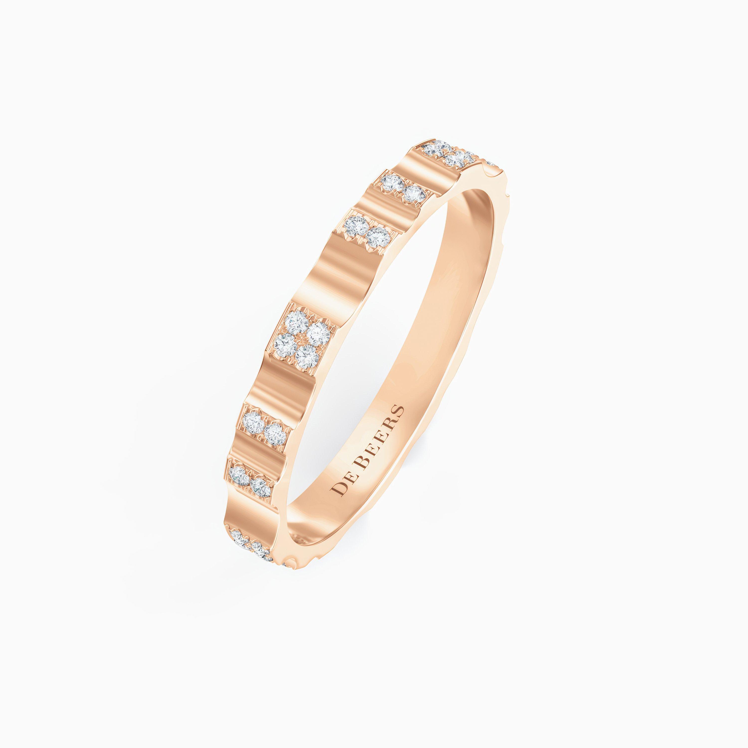 De Beers RVL Pavé Band in Rose Gold with Diamonds, image 2