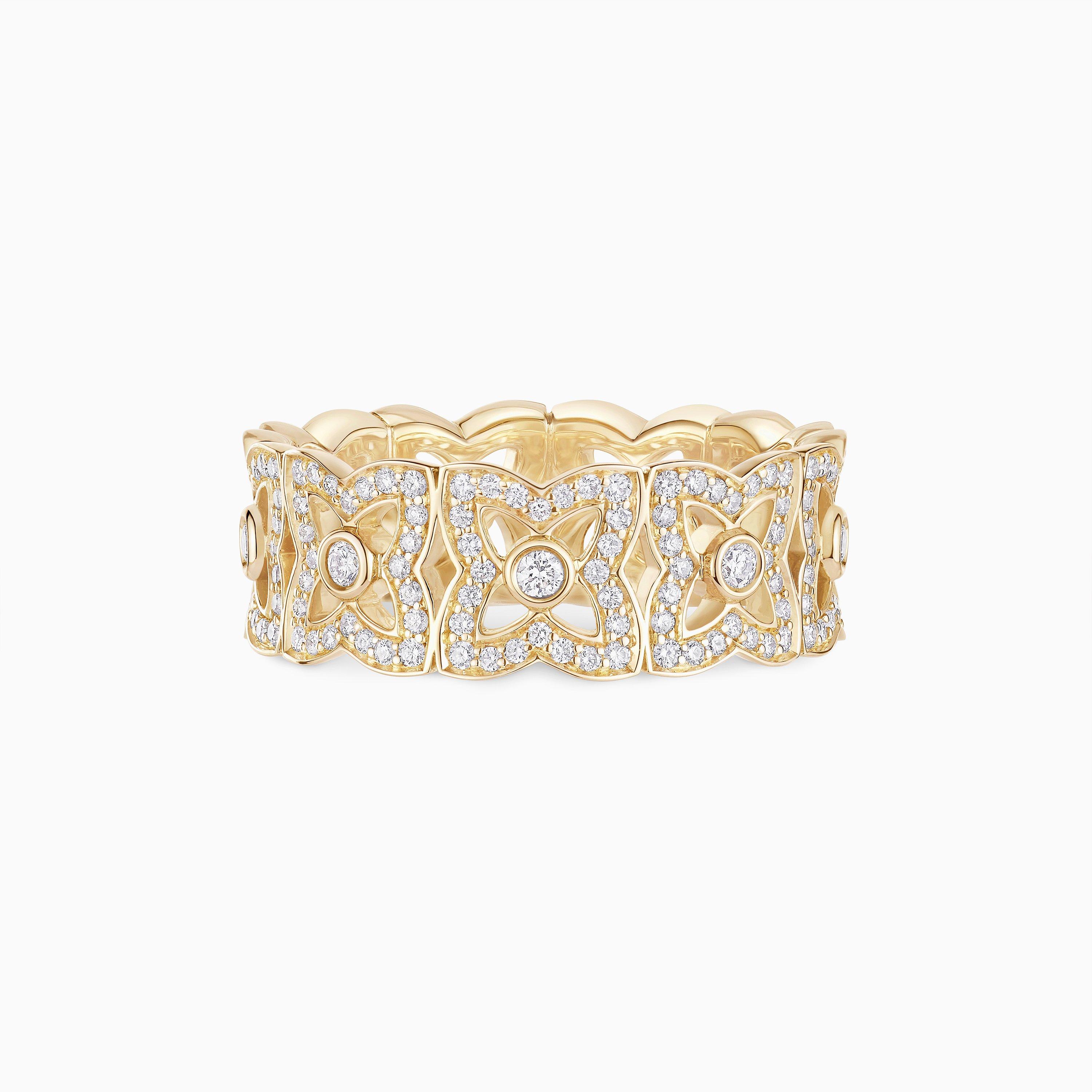 Lotus by DE BEERS small yellow gold diamond band, image 1