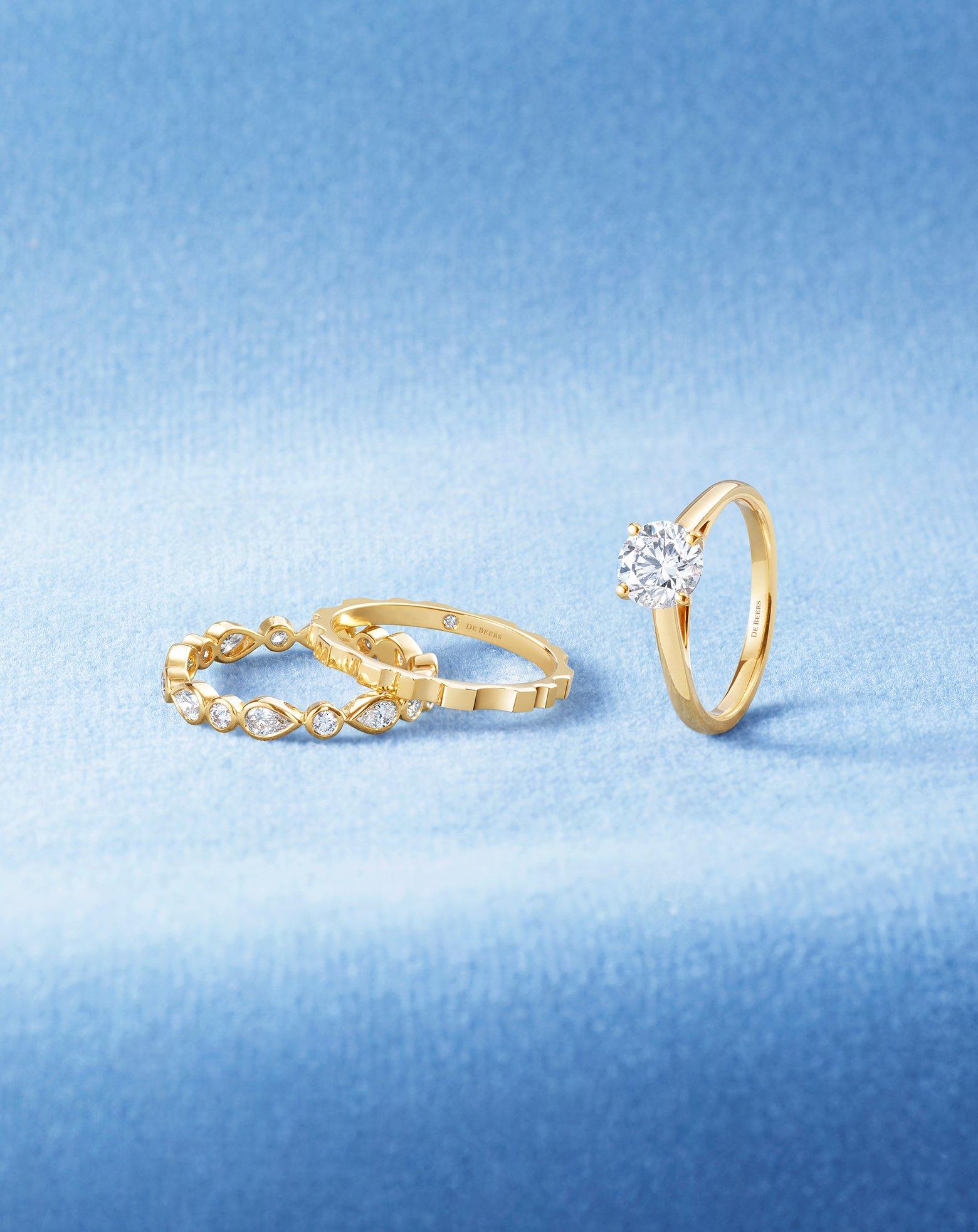 stacking yellow gold rings