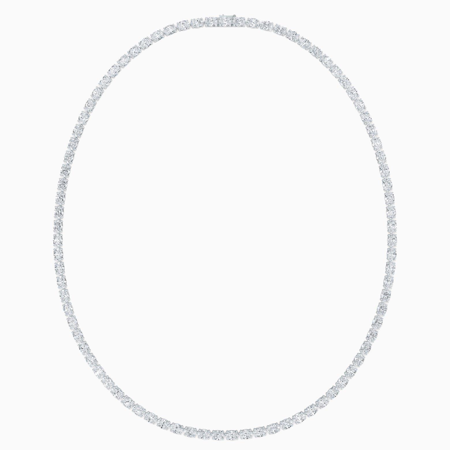 Oval diamond line necklace