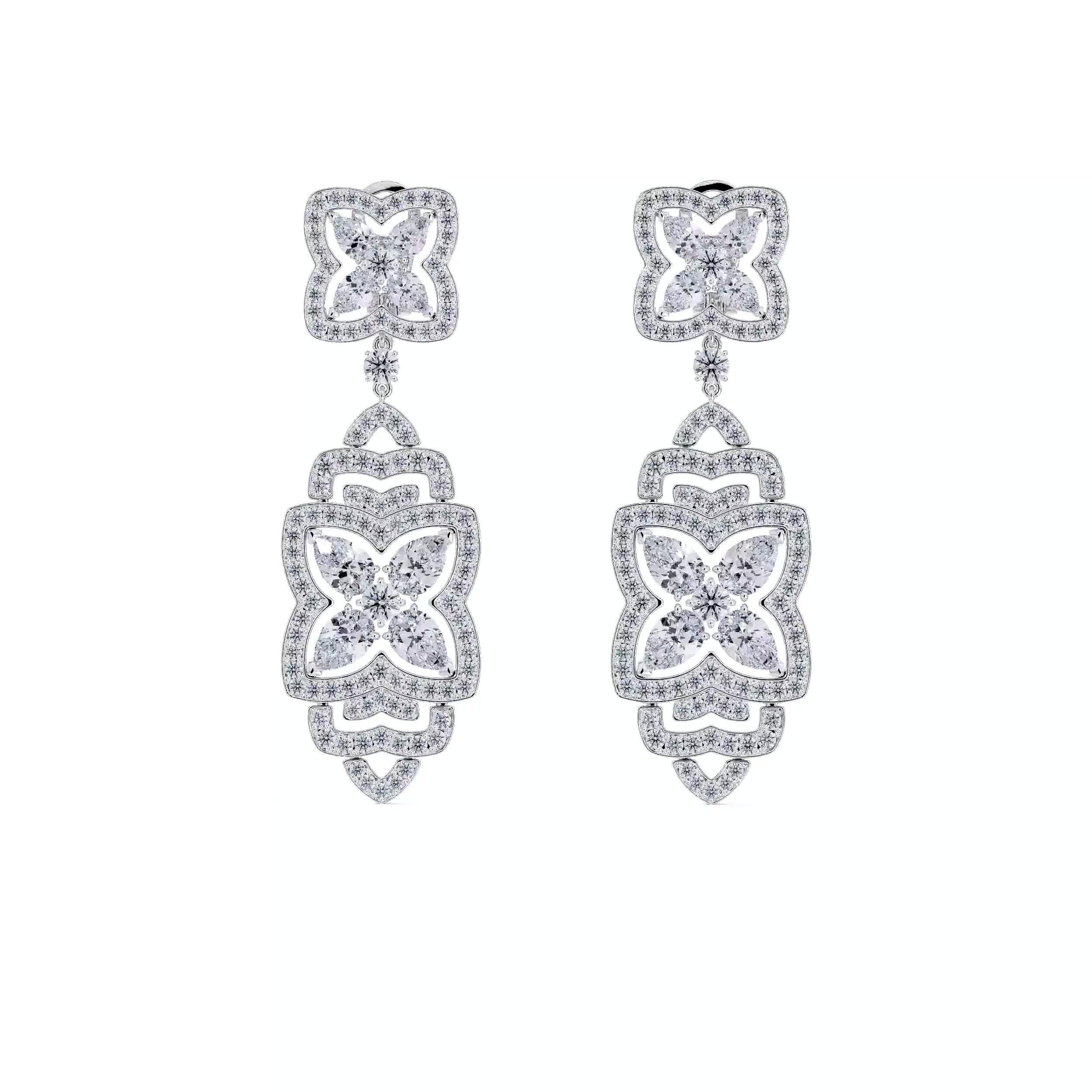 Enchanted Lotus 白金鉆石耳環, video 1