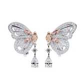 Portraits of Nature butterfly fancy pinkish brown earrings, video 1