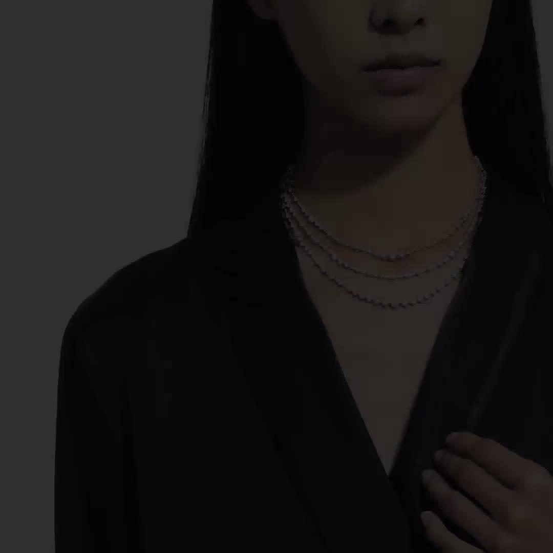 Arpeggia 玫瑰金三層鉆石項鏈, video 1