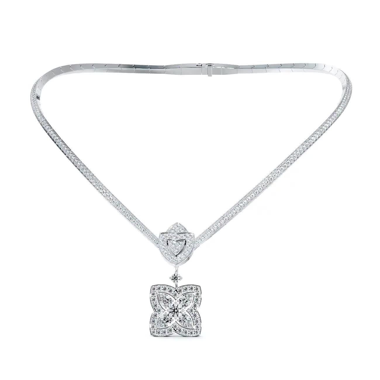 Enchanted Lotus 白金鉆石項鏈, video 1