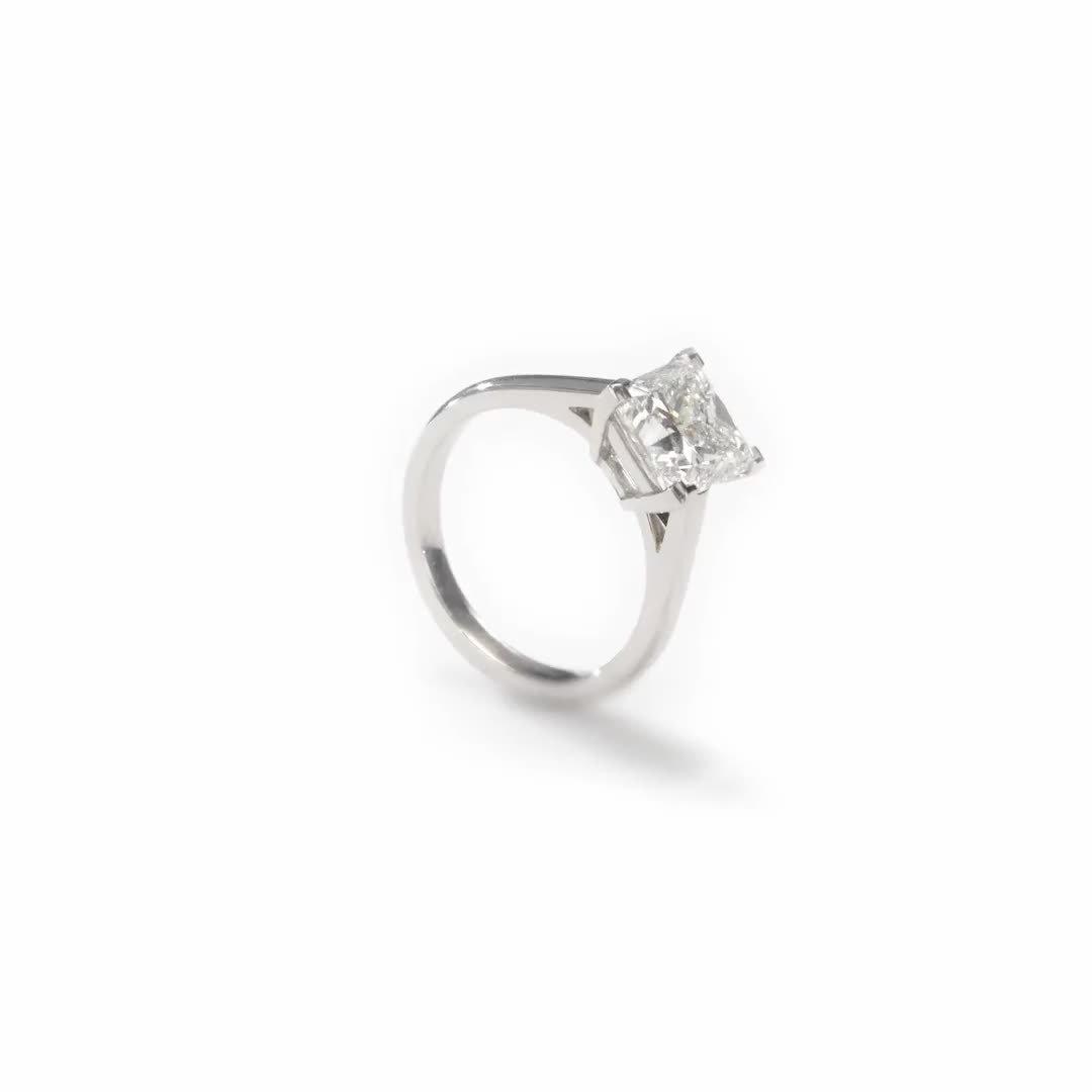 DB Classic Simple Shank Radiant Square Cut diamond ring, video 1