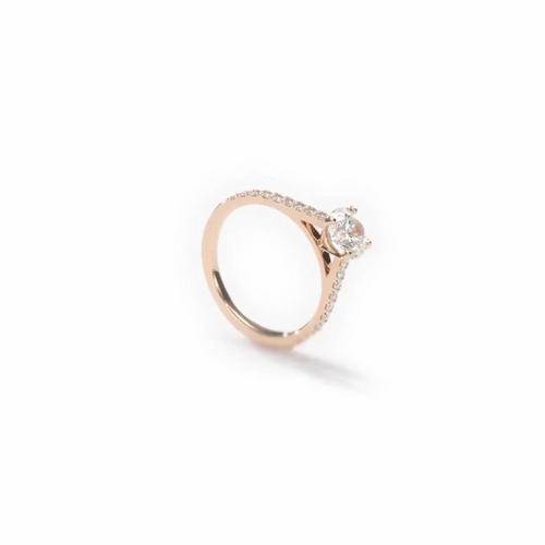 de Beers 0.68 TCW Forever Pave Round Engagement Ring